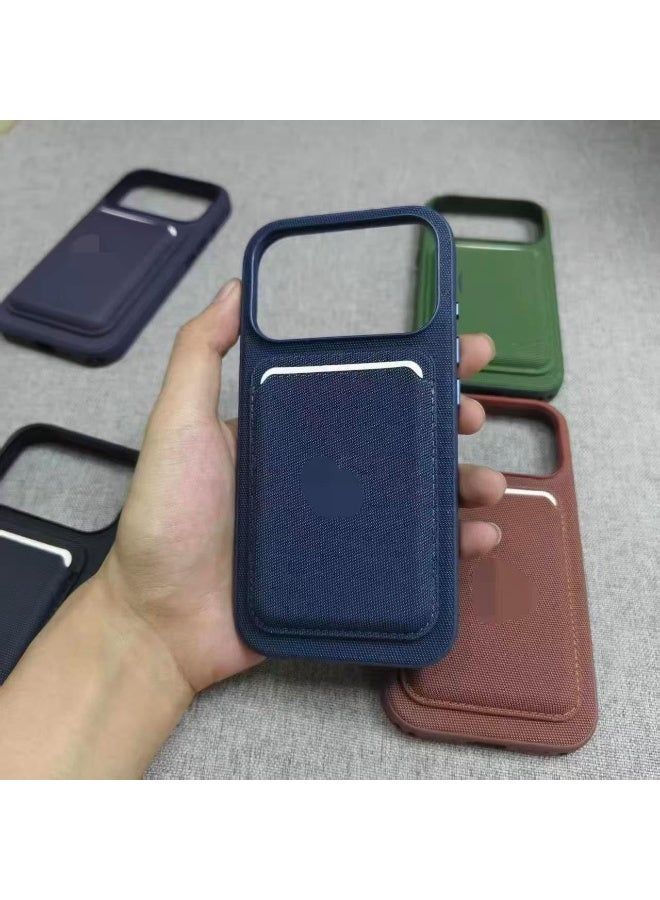 Ecosystem Offical Tecwoven Magnetic Wallet Compatible with MagSafe for iPhone 17 16 15 14 13 12 Pro Max Plus Model, None-Cutout Mag 3 Safe Card Holder Stick on for Apple Cell Phone (Navy Blue) - Image 3